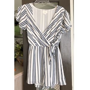 Everly striped short sleeve romper
